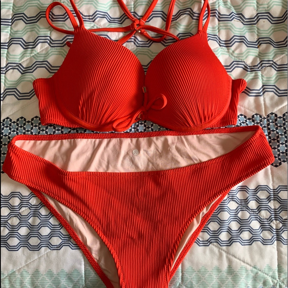 Coral two piece bikini